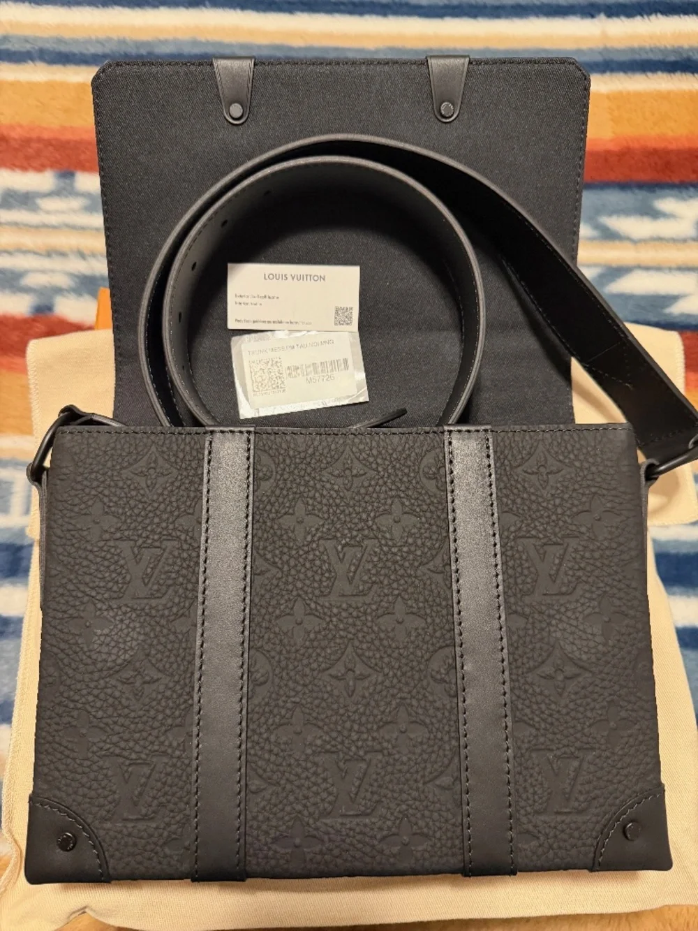 Louis Vuitton Trunk Messenger PM Monogram Seal Leather (Black/Noir)